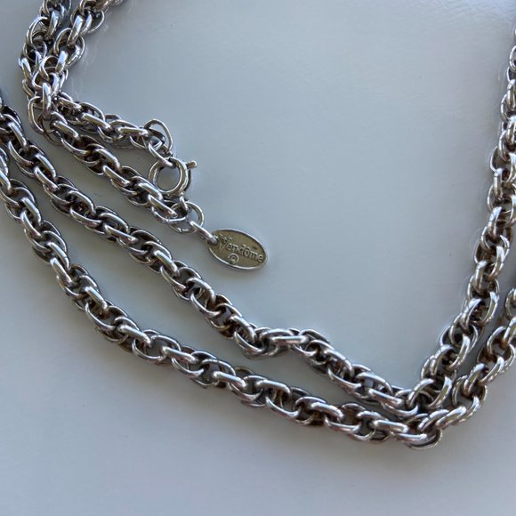 Vendome 1980's Silver Tone Rope Long  54" Necklace - Picture 2 of 4